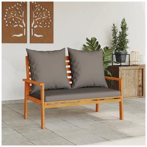 Panca Divano Da Giardino 120 Cm Cuscini Legno Massello Acacia - Foto 3