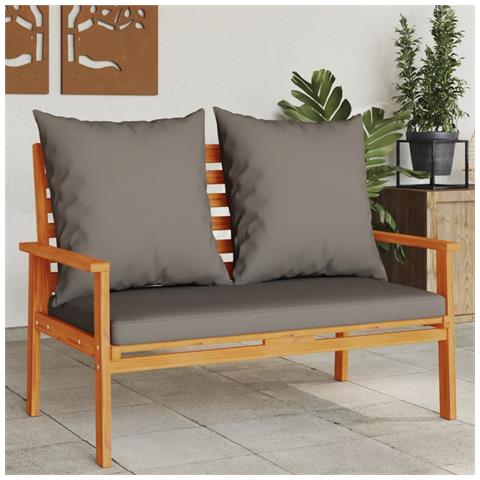 Panca Divano Da Giardino 120 Cm Cuscini Legno Massello Acacia - Foto 1