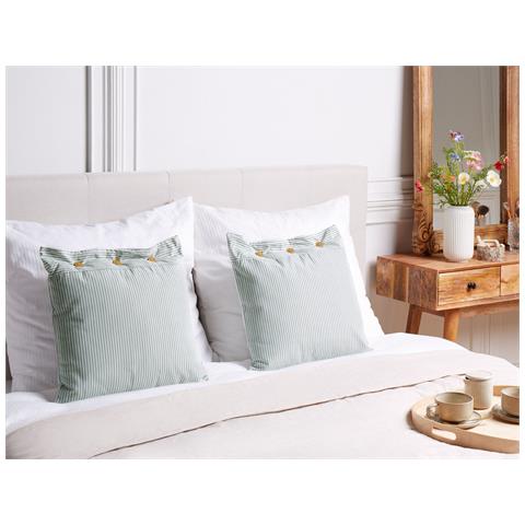 Set Di 2 Cuscini Sebrine 45 X 45 Cm Verde Menta A Strisce - Foto 1