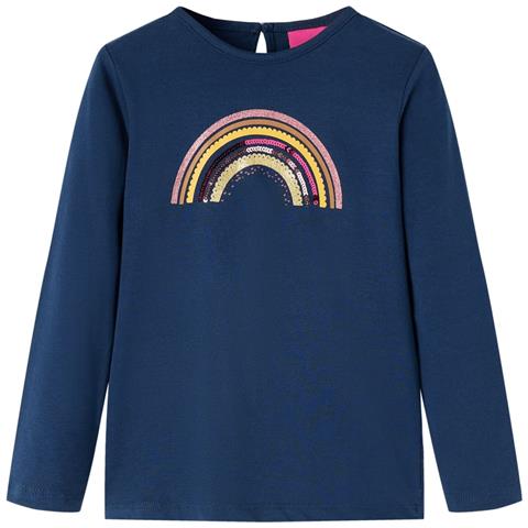 Maglietta Per Bambini Maniche Lunghe Blu Marino 116 - Foto 1