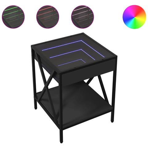 Comodino Con Led Infinity Nero 40x40x49 Cm - Foto 2