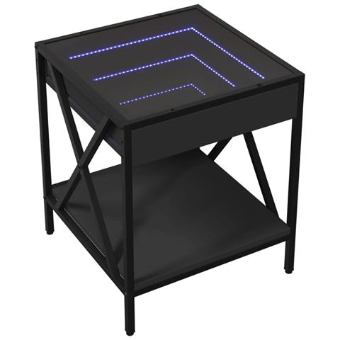 Comodino Con Led Infinity Nero 40x40x49 Cm - Foto 3