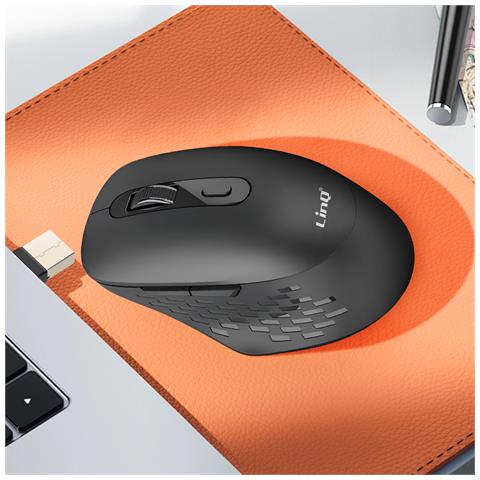 Mouse Senza Fili Wi-fi E Bluetooth 2.4g Con Dongle Usb-c E Usb, Nero - Foto 2
