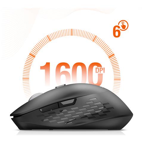 Mouse Senza Fili Wi-fi E Bluetooth 2.4g Con Dongle Usb-c E Usb, Nero - Foto 5