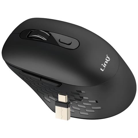 Mouse Senza Fili Wi-fi E Bluetooth 2.4g Con Dongle Usb-c E Usb, Nero - Foto 1