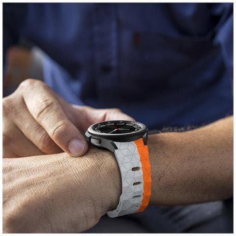 Cinturino Sportivo In Silicone Per Samsung Galaxy Watch6/5/4 - Grigio Arancione - Foto 5