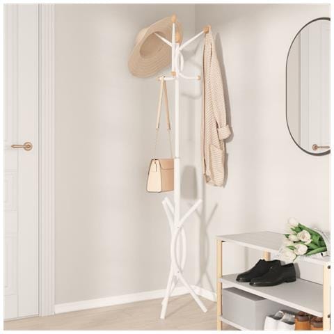 Appendiabiti Bianco 176 Cm In Ferro Verniciato A Polvere - Foto 3