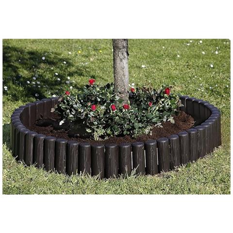 Bordura Palisade Staccionata In Resina Finitura Legno Per Aiuole E Giardino Cacao Lunghezza 2,4mt Altezza 25cm - Foto 2