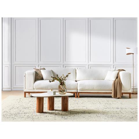 Divano 4 Posti Veng Bouclé Bianco Sporco - Foto 1