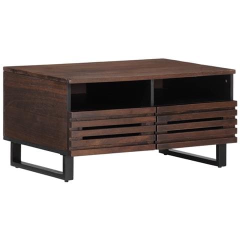 Tavolino Da Salotto Marrone 80x55x40 Cm Legno Massello Di Mango - Foto 1