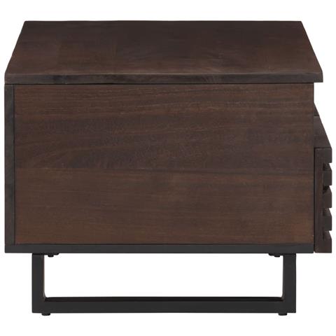 Tavolino Da Salotto Marrone 80x55x40 Cm Legno Massello Di Mango - Foto 3