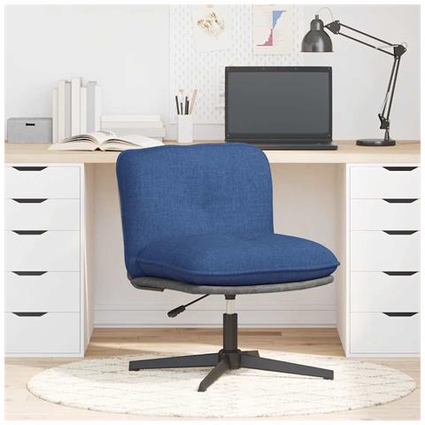 Sedia Da Ufficio Girevole Blu In Tessuto - Foto 2