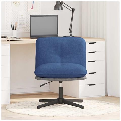 Sedia Da Ufficio Girevole Blu In Tessuto - Foto 3