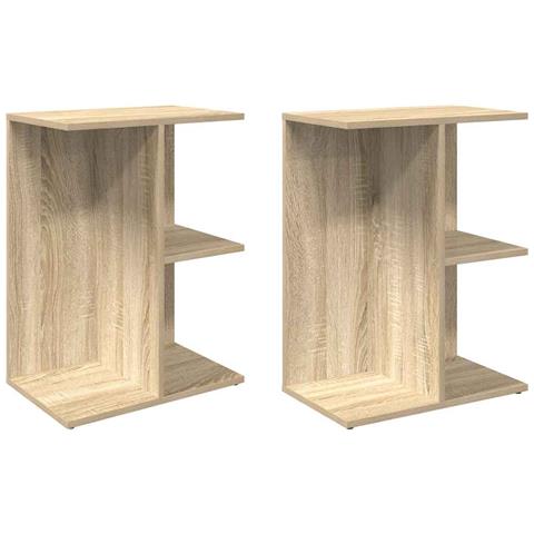 Comodini 2 Pz Rovere Sonoma 46,5x29x61 Cm In Legno Multistrato - Foto 2