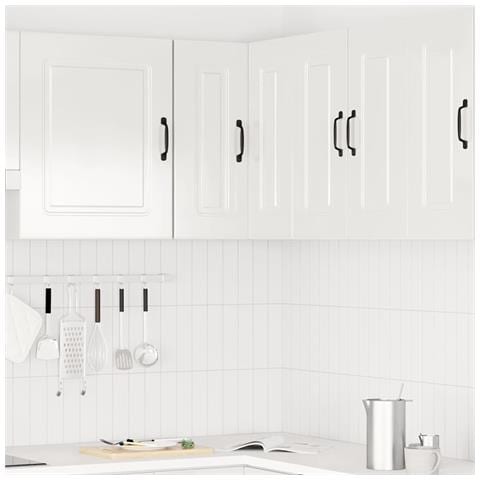 Pensile Da Cucina Ad Angolo Kalmar Bianco Lucido In Truciolato - Foto 3