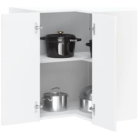 Pensile Da Cucina Ad Angolo Kalmar Bianco Lucido In Truciolato - Foto 1