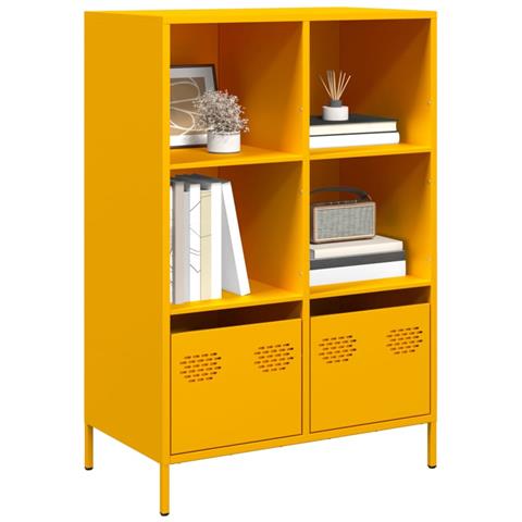 Credenza Giallo Senape 68x39x103,5 Cm In Acciaio - Foto 1