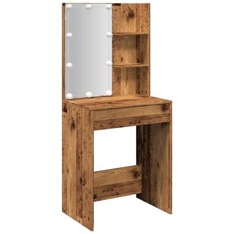 Toeletta Con Led Legno Antico 60x40x140 Cm - Foto 2