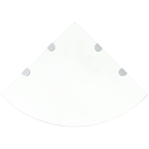 Lusso Casadino -  Scaffali Angolari 2 Pz Supporti Cromati E Vetro Chiaro 45x45 Cm - Foto 2