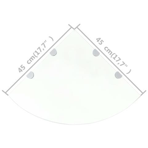 Lusso Casadino -  Scaffali Angolari 2 Pz Supporti Cromati E Vetro Chiaro 45x45 Cm - Foto 7