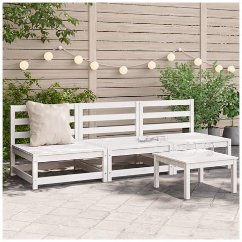 Lusso Casadino - Divani Da Giardino Senza Braccioli 3pz 70x70x67cm Bianchi Pino - Foto 8