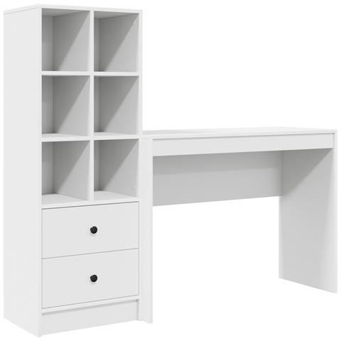 Scrivania con archiviazione Bianca in legno ingegnerizzato - Foto 1