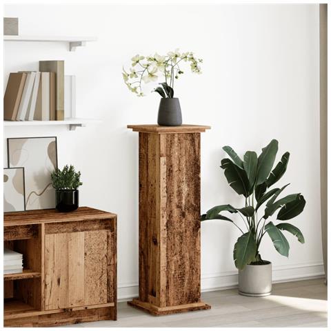 Espositore con Portaoggetti Legno Antico 31x30x90 cm Truciolato - Foto 2