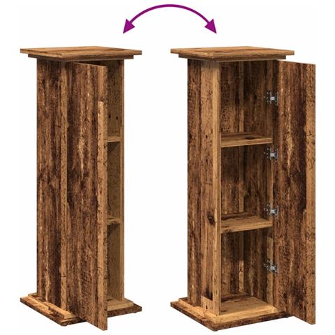 Espositore con Portaoggetti Legno Antico 31x30x90 cm Truciolato - Foto 9