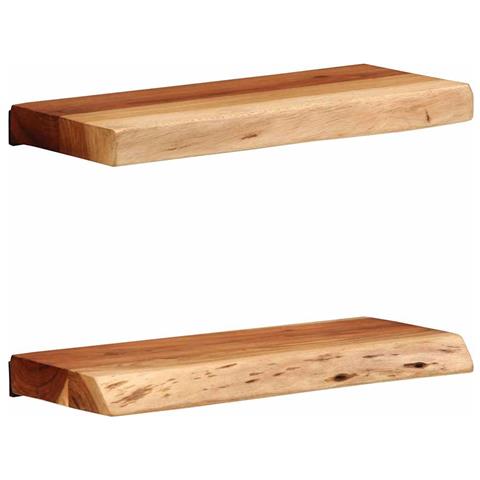 Mensole da Parete 2 pz 40x20x3,5 cm in Legno Massello di Acacia - Foto 1