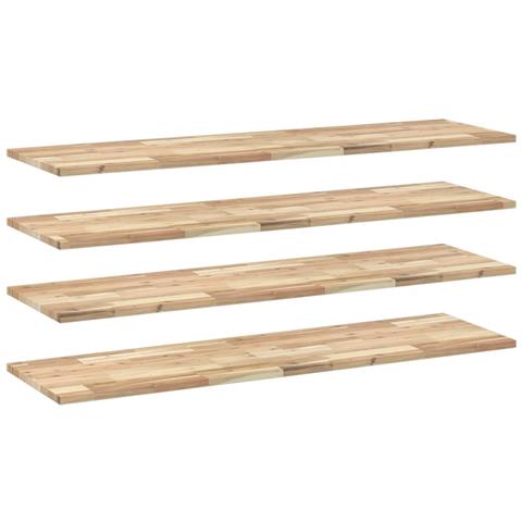 Mensole da Parete 4 pz 140x40x2 cm Legno Acacia Non Trattato - Foto 1