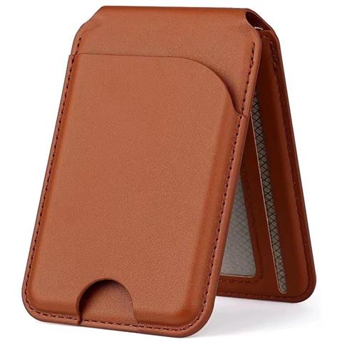 Portacarte Magnetico Magsafe Universale Con Supporto Rotante - Compatibile Con Iphone E Android Brown - Foto 1