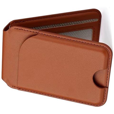 Portacarte Magnetico Magsafe Universale Con Supporto Rotante - Compatibile Con Iphone E Android Brown - Foto 2