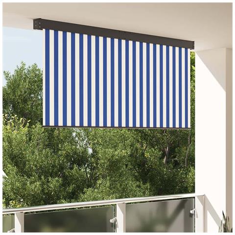 Tenda a Rullo Esterna Striped Blu e bianco 220 x 250 cm Tessuto - Foto 2