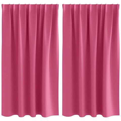 Tende con tende 2 pcs Rosa Vivo 140x140cm Poliestere - Foto 1