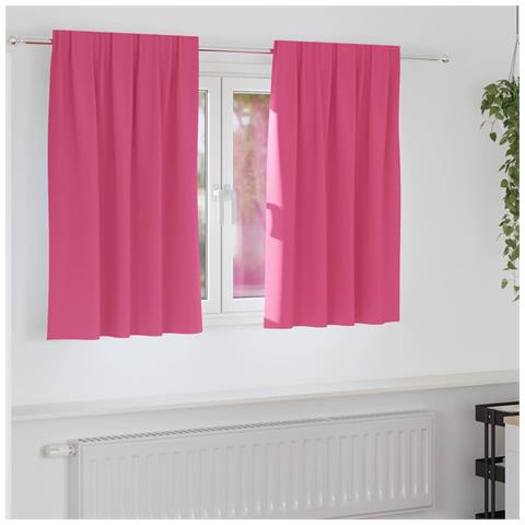 Tende con tende 2 pcs Rosa Vivo 140x140cm Poliestere - Foto 2