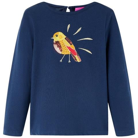 Maglietta per Bambini Maniche Lunghe Blu Marino 128 - Foto 1