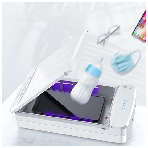 Scatola Sterilizzatrice Uv Multifunzionale Con Doppia Porta Di Ricarica Usb Black - Foto 2