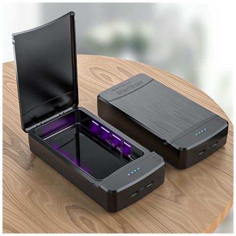 Scatola Sterilizzatrice Uv Multifunzionale Con Doppia Porta Di Ricarica Usb Black - Foto 7