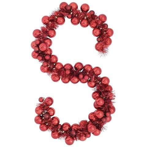Ghirlanda di Palline di Natale Rosso 186 cm Polistirolo - Foto 1