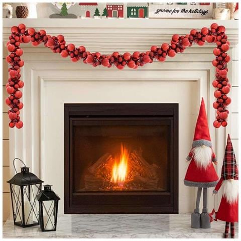 Ghirlanda di Palline di Natale Rosso 186 cm Polistirolo - Foto 2