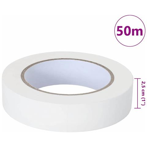 Nastri Adesivi per Pittori 50 pcs Bianco 25mm x 50m Carta - Foto 8