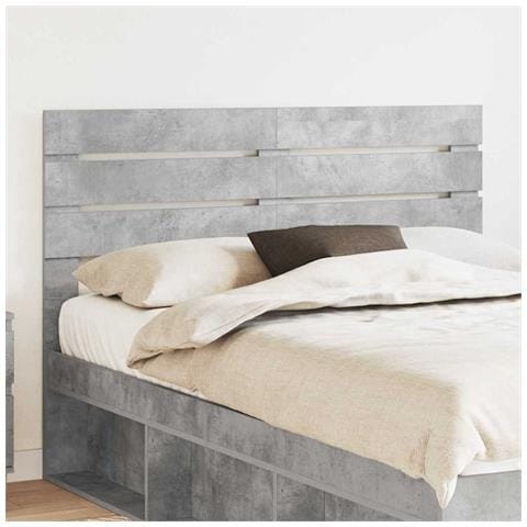 Testiera con testiera Grigio cemento 160 cm Legno multistrato - Foto 2