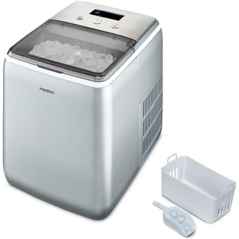 MD 11950 Macchina per la produzione di cubetti di ghiaccio integrata /indipendente 15 kg / 24h Blu, Grigio, Metallico - Foto 2