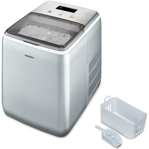 MD 11950 Macchina per la produzione di cubetti di ghiaccio integrata /indipendente 15 kg / 24h Blu, Grigio, Metallico - Foto 1