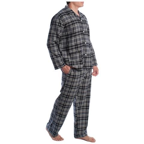 Pigiama Da Uomo In Cotone Con Camicia A Maniche Lunghe Klp7 - Foto 2