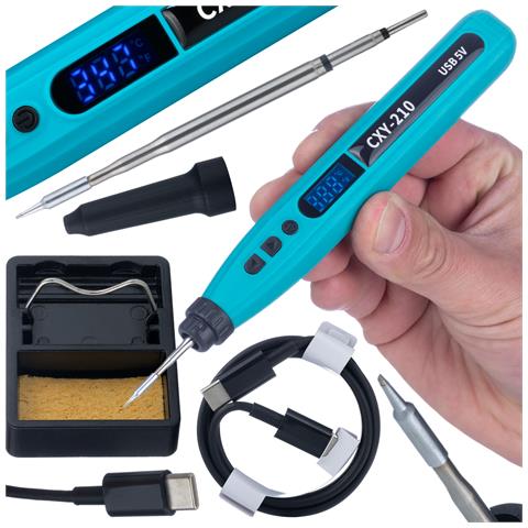 Lutatrice Senza Fili Cxy-210 Smartsolder Pro - Temperatura Regolabile 180-480°c | Display Led | Usb-c | Batteria 18650 | Compatta E Portatile - Foto 1