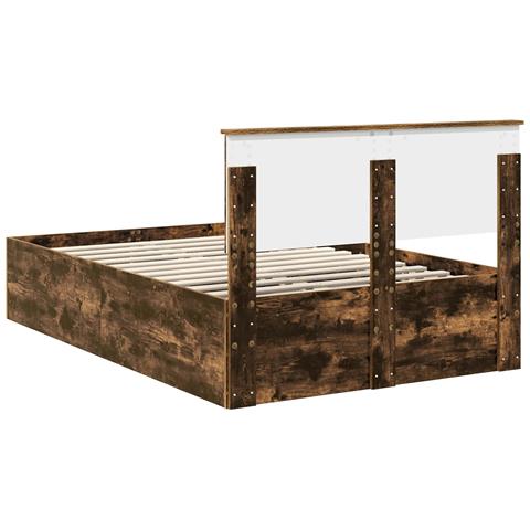 Struttura del letto Rovere fumé 135 x 190 cm Legno multistrato - Foto 9