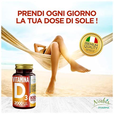 Vitamina D3 2000 UI 800 Compresse - Colecalciferolo 50 mcg - Ossa, Denti, Muscoli e Difese Immunitarie (Confezione sestupla) - Foto 2