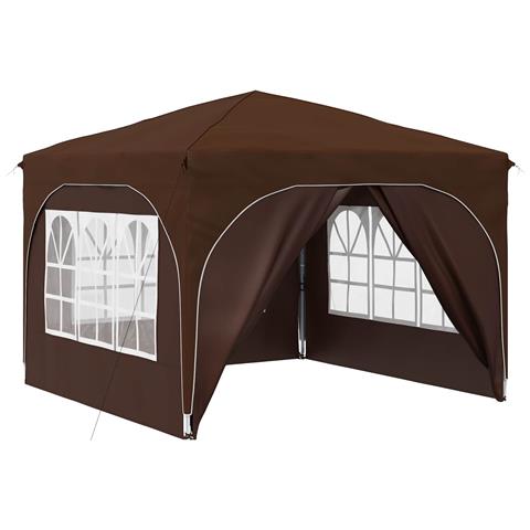 Tenda per feste a pop-up 290 x 290 x 245 cm Marrone - Foto 1