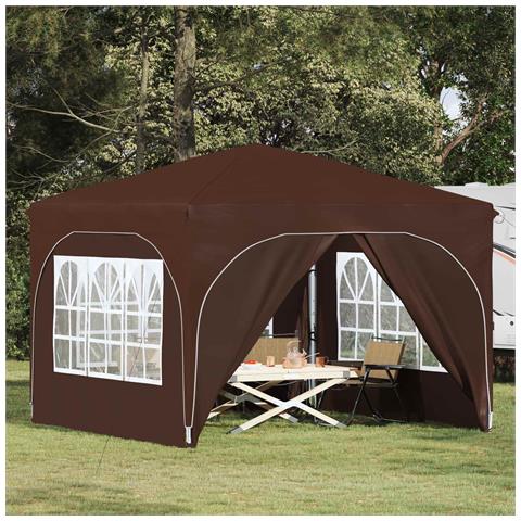 Tenda per feste a pop-up 290 x 290 x 245 cm Marrone - Foto 2